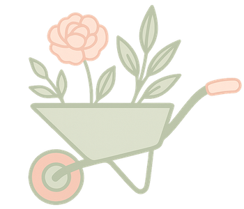 Skottkärra med växter