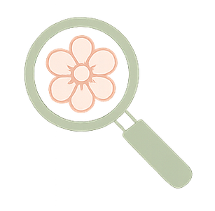 Förstoringsglas och blomma